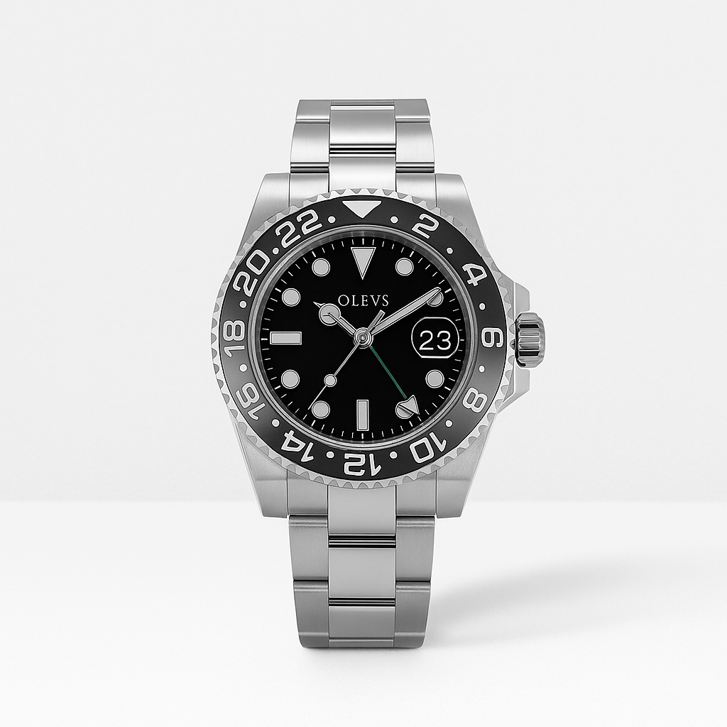 Watch Watch Black Steel Olevs Studio