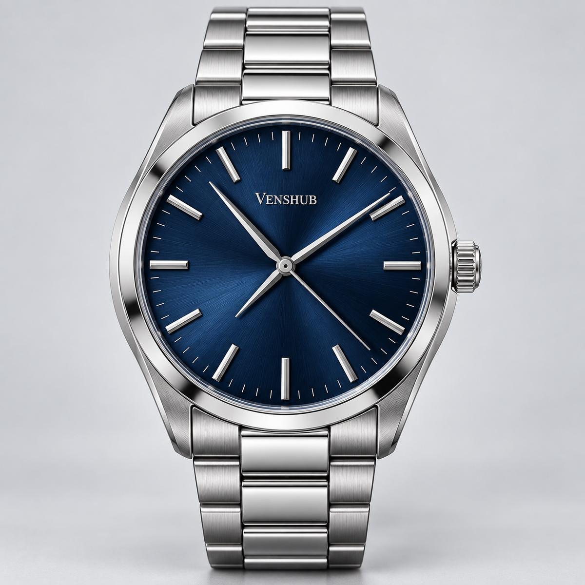 Navy Meridian Steel Watch