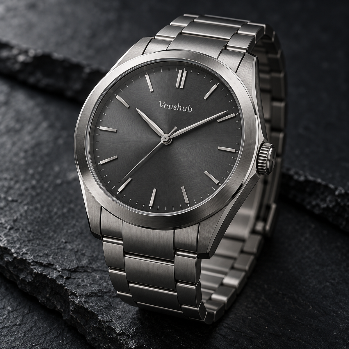 Graphite Steel Bracelet Watch