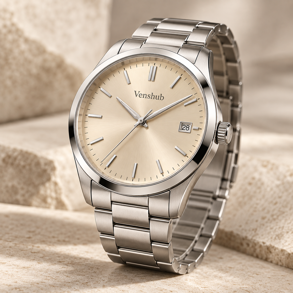 Champagne Steel Bracelet Watch
