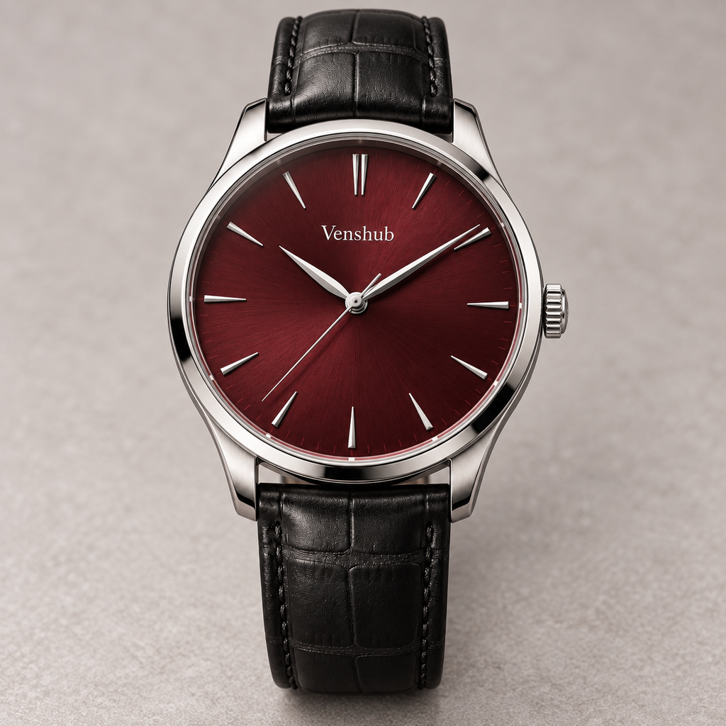 Burgundy Dial Dress Watch