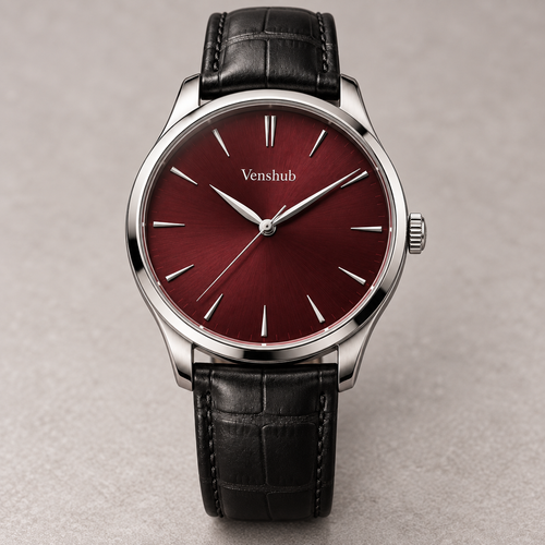 Burgundy Dial Dress Watch