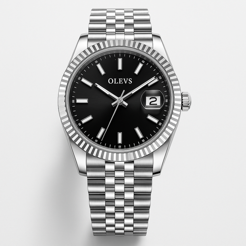 Watch Bracelet Black Steel Olevs Select
